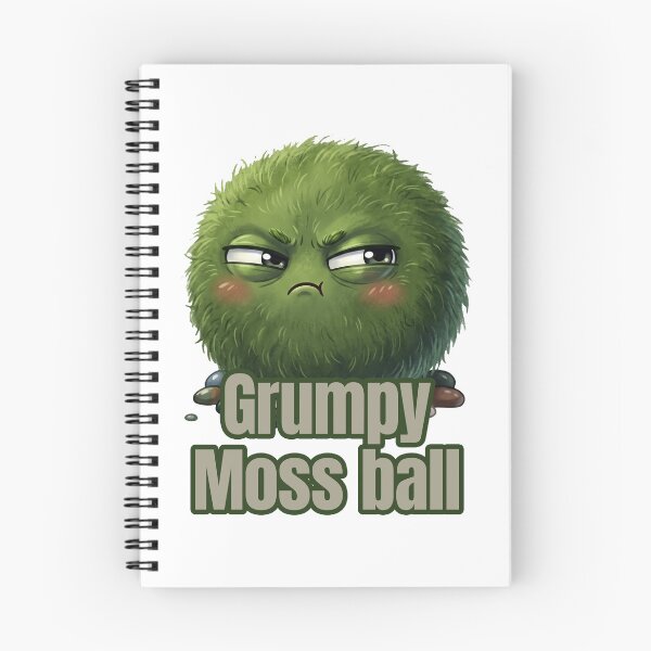 Item preview, Grumpy Moss Ball Cute Green Monster Funny Grumpy Mood -MARIMO- designed and sold by LOVEARTDESIGN.