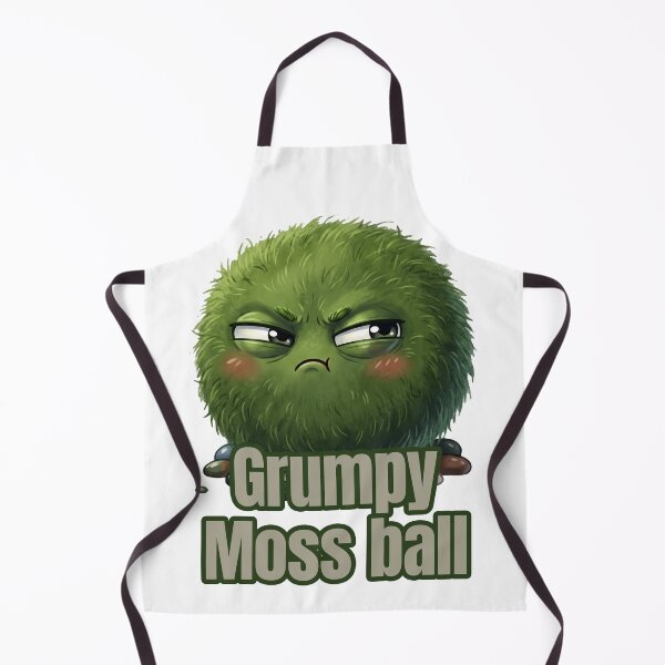 Item preview, Grumpy Moss Ball Cute Green Monster Funny Grumpy Mood -MARIMO- designed and sold by LOVEARTDESIGN.