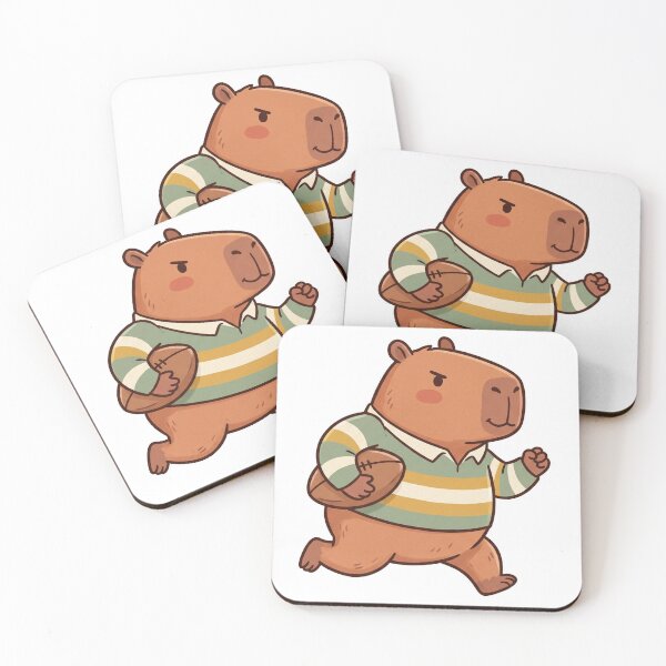 Item preview, Capybara Rugby Player Cute Kawaii Sport designed and sold by DofinaSur.