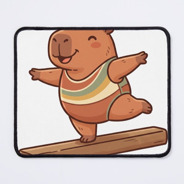 Item preview, Capybara Gymnastics Balance Beam Cute Kawaii designed and sold by DofinaSur.