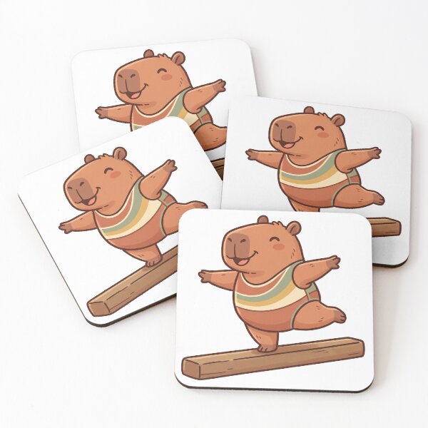 Item preview, Capybara Gymnastics Balance Beam Cute Kawaii designed and sold by DofinaSur.