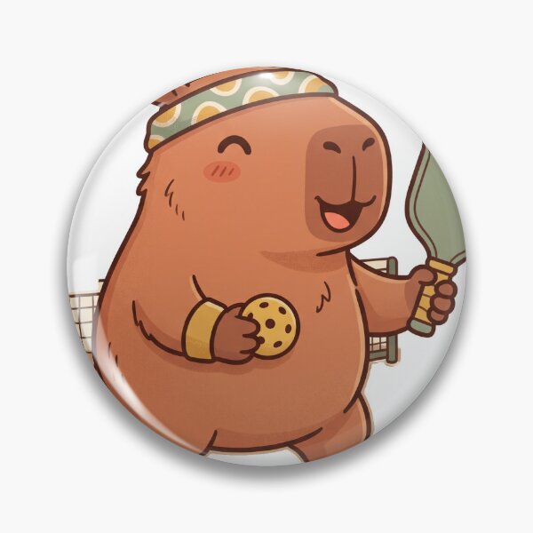 Item preview, Cute Capybara Playing Pickleball Kawaii Sport designed and sold by DofinaSur.