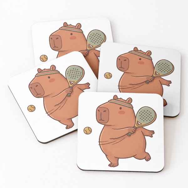 Item preview, Capybara Padel Player Cute Kawaii Sport designed and sold by DofinaSur.