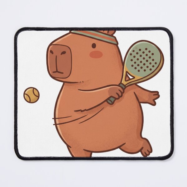 Item preview, Capybara Padel Player Cute Kawaii Sport designed and sold by DofinaSur.