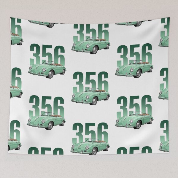Item preview, Mint Green Porsche 356 Speedster Classic Convertible Vector Art designed and sold by Motorline44.