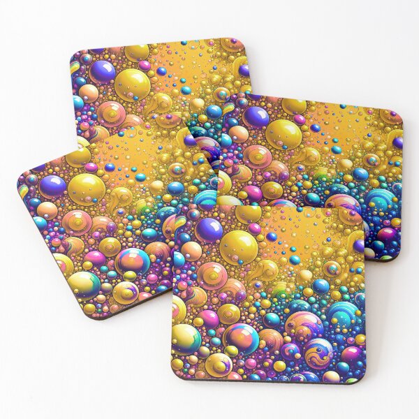 Item preview, 3D-Style Fantasy Neon-Colorful Marbled Bubbles Abstract Designs designed and sold by DEC02.