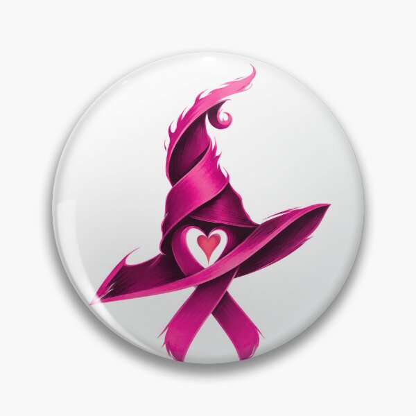 Item preview, Pink Ribbon Witch Hat Heart Breast Cancer Awareness Halloween designed and sold by DYAFLK.