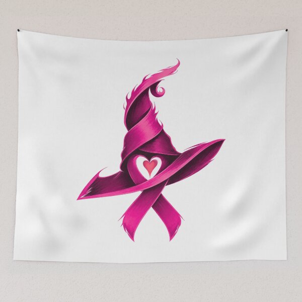 Item preview, Pink Ribbon Witch Hat Heart Breast Cancer Awareness Halloween designed and sold by DYAFLK.