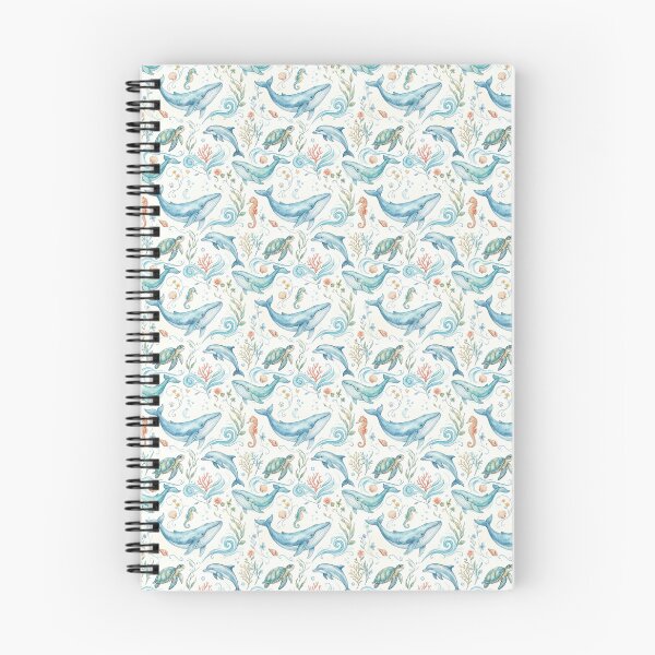 Item preview, Dark Blue Ocean Waves ,Whales , Seahorse , Dolphin  designed and sold by HappyTees Lab.