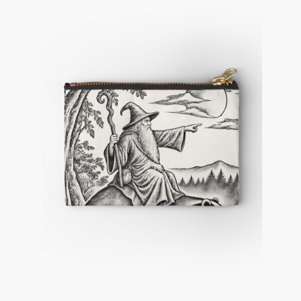 Item preview, Medieval Wizard Badger Rider, Vintage Woodcut Fantasy Art designed and sold by AmiGraph.