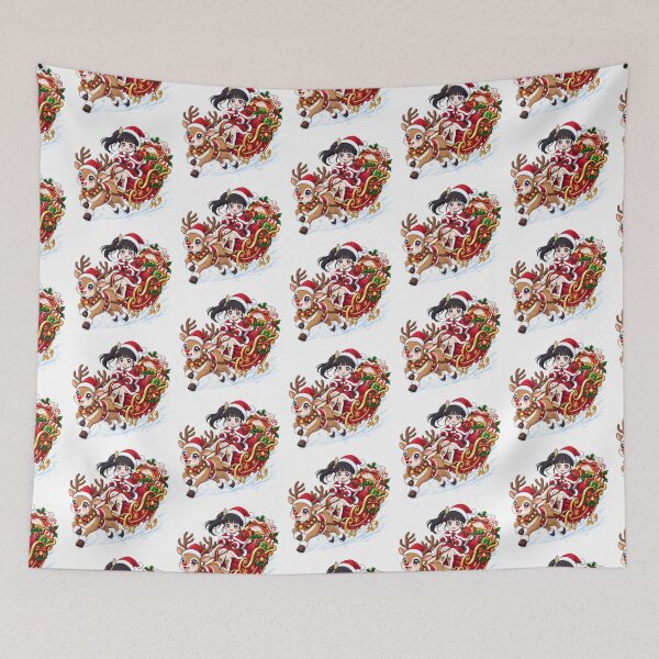 Item preview, Kanao Tsuyuri Demon Slayer Christmas Reindeer Sleigh Ride designed and sold by mildaclairmo.
