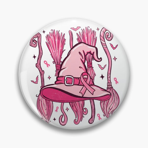 Item preview, Pinkoween Witch Hat Broomsticks Breast Cancer Awareness Halloween designed and sold by DYAFLK.