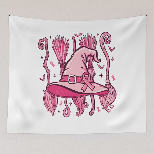 Item preview, Pinkoween Witch Hat Broomsticks Breast Cancer Awareness Halloween designed and sold by DYAFLK.