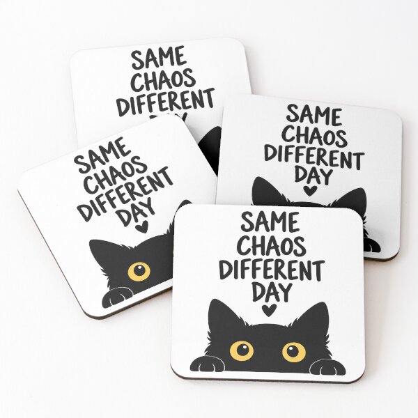 Item preview, Same Chaos Different Day Black Cat designed and sold by ENJ Art.