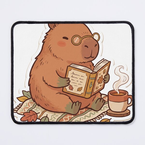 Item preview, Capybara Reading Book Cozy Autumn Cute designed and sold by DofinaSur.