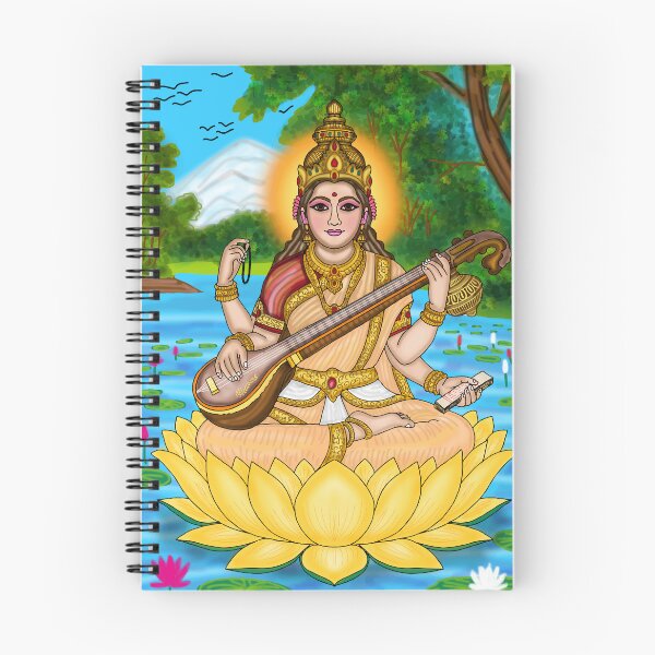 Item preview, Goddess Saraswati Digital Drawing | Hindu Goddess of Wisdom and Knowledge designed and sold by Harshit_Digital_Arts.