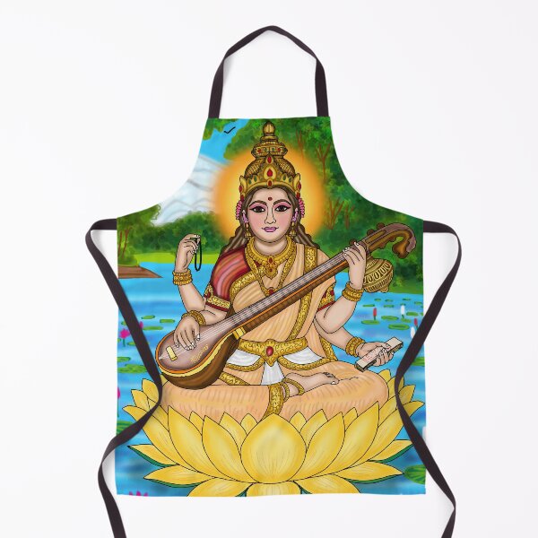 Item preview, Goddess Saraswati Digital Drawing | Hindu Goddess of Wisdom and Knowledge designed and sold by Harshit_Digital_Arts.