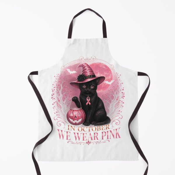 Item preview, In October We Wear Pink Gothic Black Cat Witch Breast Cancer Halloween designed and sold by DYAFLK.