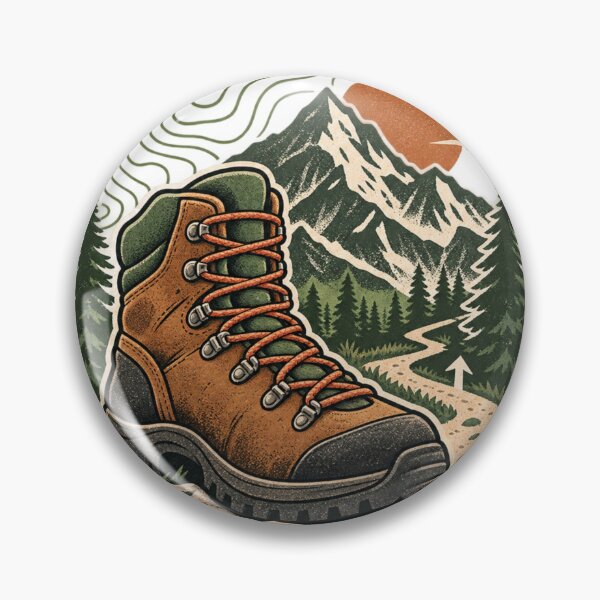 Item preview, Vintage Hiking Boot Mountain Adventure designed and sold by  ADBIB Design.