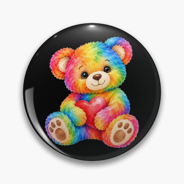 Item preview, Cute Rainbow Colorful Teddy Bear on Black Shapes Mania designed and sold by Shapes-Mania.