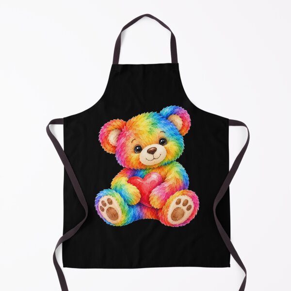 Item preview, Cute Rainbow Colorful Teddy Bear on Black Shapes Mania designed and sold by Shapes-Mania.