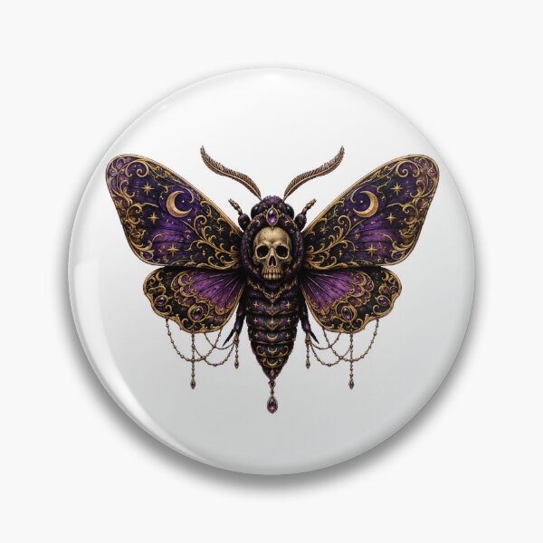 Item preview, Gothic Death's-Head Moth Illustration - Dark Alternative Art designed and sold by Evelashop.