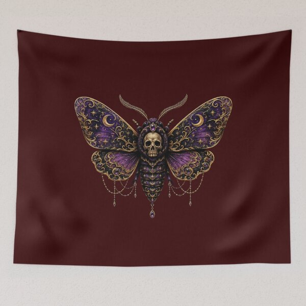 Item preview, Gothic Death's-Head Moth Illustration - Dark Alternative Art designed and sold by Evelashop.