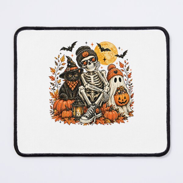 Item preview, Vintage Skeleton Ghost Black Cat Trick Or Treat Squad Halloween designed and sold by DYAFLK.