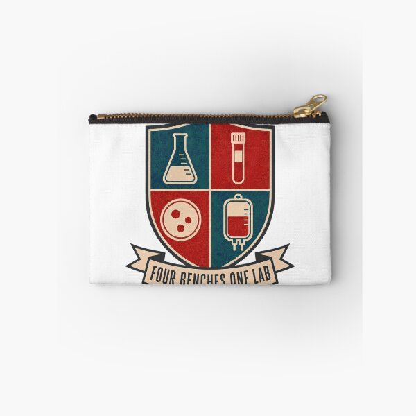 Item preview, Four Benches One Lab Coat of Arms Laboratory Departments designed and sold by BoosterShop.