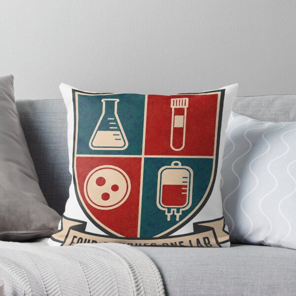 Item preview, Four Benches One Lab Coat of Arms Laboratory Departments designed and sold by BoosterShop.