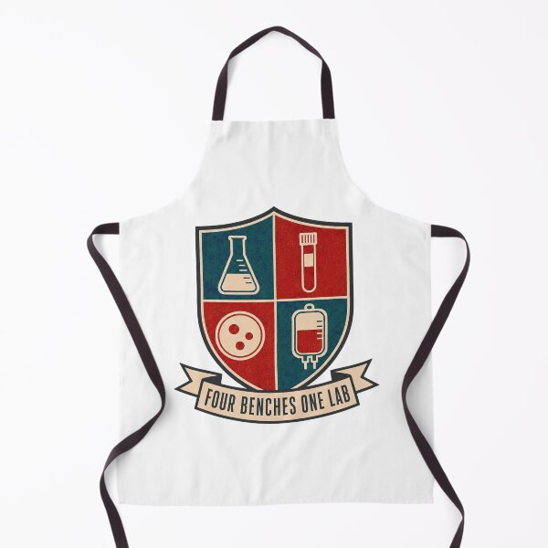 Item preview, Four Benches One Lab Coat of Arms Laboratory Departments designed and sold by BoosterShop.