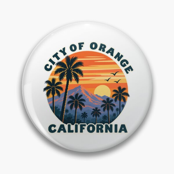 Item preview, City of Orange California Retro Sunset Palm Trees designed and sold by ParfaitPrints.