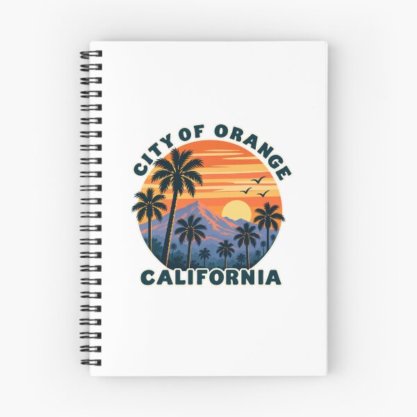 Item preview, City of Orange California Retro Sunset Palm Trees designed and sold by ParfaitPrints.