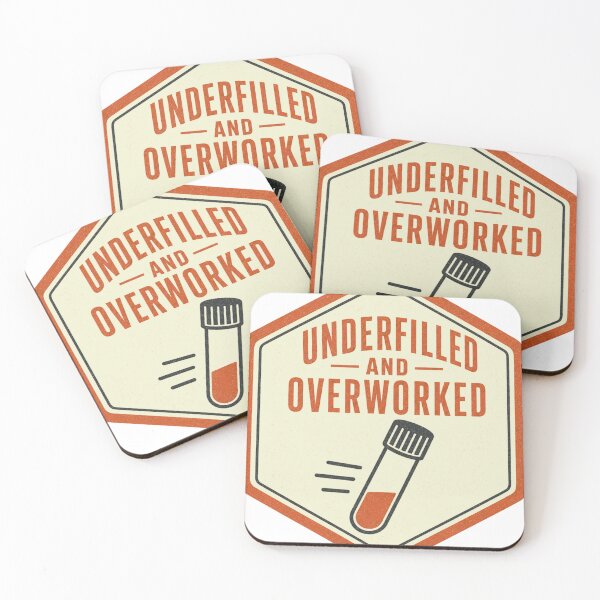 Item preview, Underfilled And Overworked Labor Humor Hexagon designed and sold by BoosterShop.