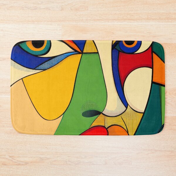Item preview, Woman With A Mysterious Smile: Colorful Cubism Art designed and sold by DEC02.