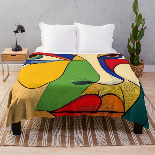Item preview, Woman With A Mysterious Smile: Colorful Cubism Art designed and sold by DEC02.