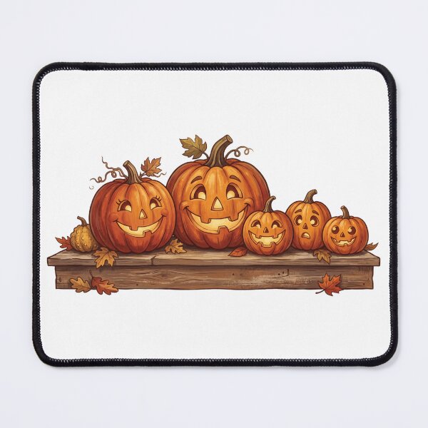 Item preview, Jack-o-lantern Family Lined Up On A - Autumn Design designed and sold by larbimalki.