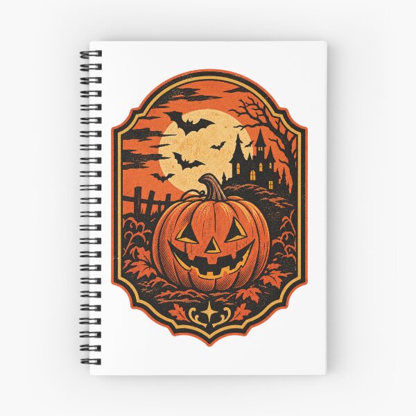 Item preview, Vintage Halloween Pumpkin Scene with Spooky Autumn Vibes designed and sold by nilakastrati04.