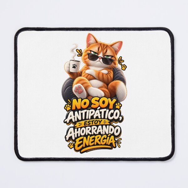 Item preview, Grumpy orange cat with coffee: saving energy mode designed and sold by LINSSEX Style • Urban & Sport Streetwear.
