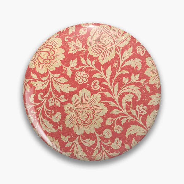 Item preview, Vintage Botanical Floral Illustration Pattern Cream on Salmon Pink designed and sold by Itaya Art.