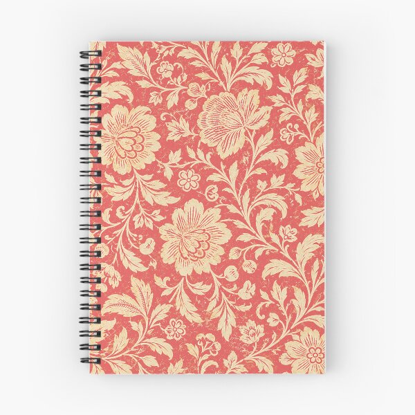 Item preview, Vintage Botanical Floral Illustration Pattern Cream on Salmon Pink designed and sold by Itaya Art.