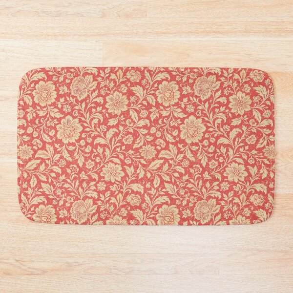Item preview, Vintage Botanical Floral Illustration Pattern Cream on Salmon Pink designed and sold by Itaya Art.