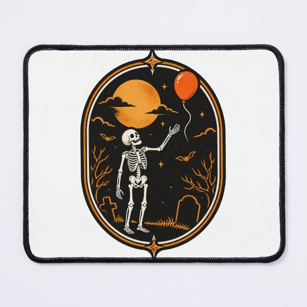 Item preview, Skeleton Holding a Lost Balloon Illustration with Dark and Whimsical Vibes designed and sold by nilakastrati04.
