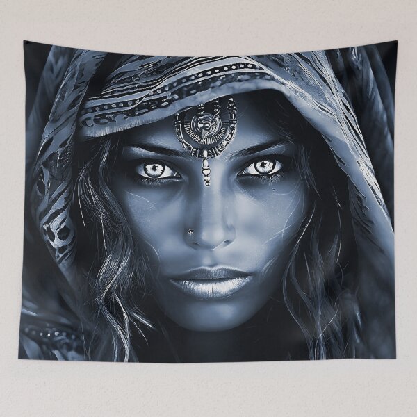 Item preview, Exotic Desert Woman In Blue-Cyan Digital Art designed and sold by DEC02.