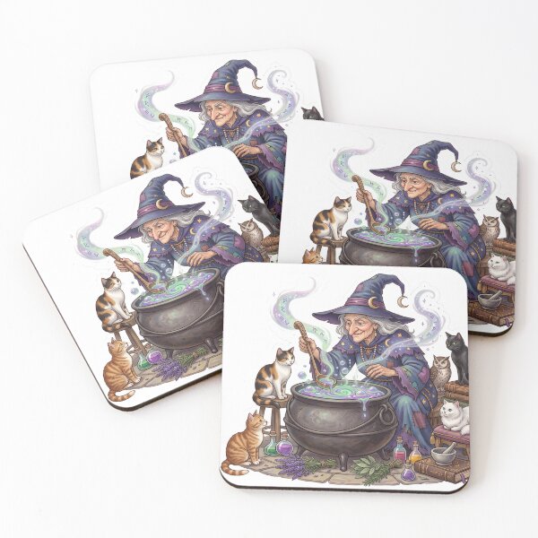 Item preview, Witch Brewing A Potion In A - Storybook Design designed and sold by larbimalki.