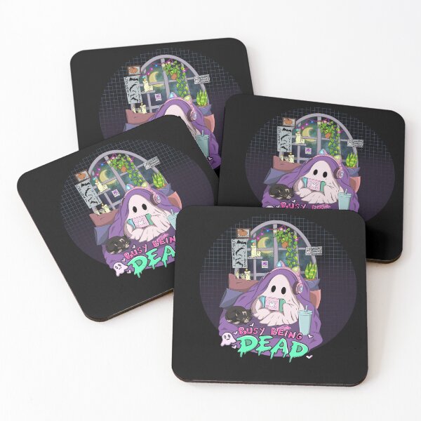 Item preview, Busy Being Dead, Cozy Gamer Ghost designed and sold by Moss & Mimics.