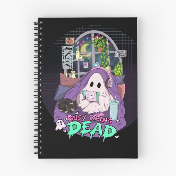 Item preview, Busy Being Dead, Cozy Gamer Ghost designed and sold by Moss & Mimics.