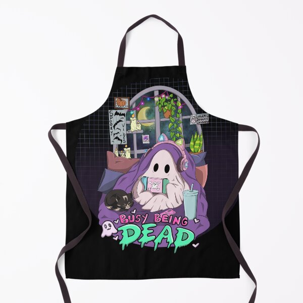 Item preview, Busy Being Dead, Cozy Gamer Ghost designed and sold by Moss & Mimics.
