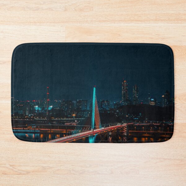 Item preview, Futuristic Cable Stayed Bridge Over Night River designed and sold by Nightwindow.