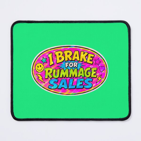 Item preview, I Brake for Rummage Sales Retro Thrift Art designed and sold by AnarchyinBloom.